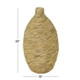 thumbnail image 3 of DecMode 22" Handmade Tall Woven Floor Brown Seagrass Vase, 3 of 7