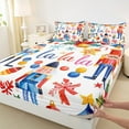thumbnail image 3 of Feelyou Merry Christmas Child Full Size Sheets, Dreamy Fairy Tale Bed Sheets, Cartoon Royal Guarder Sheet Sets, Ultra Soft Home Decor, 4pcs, 3 of 7