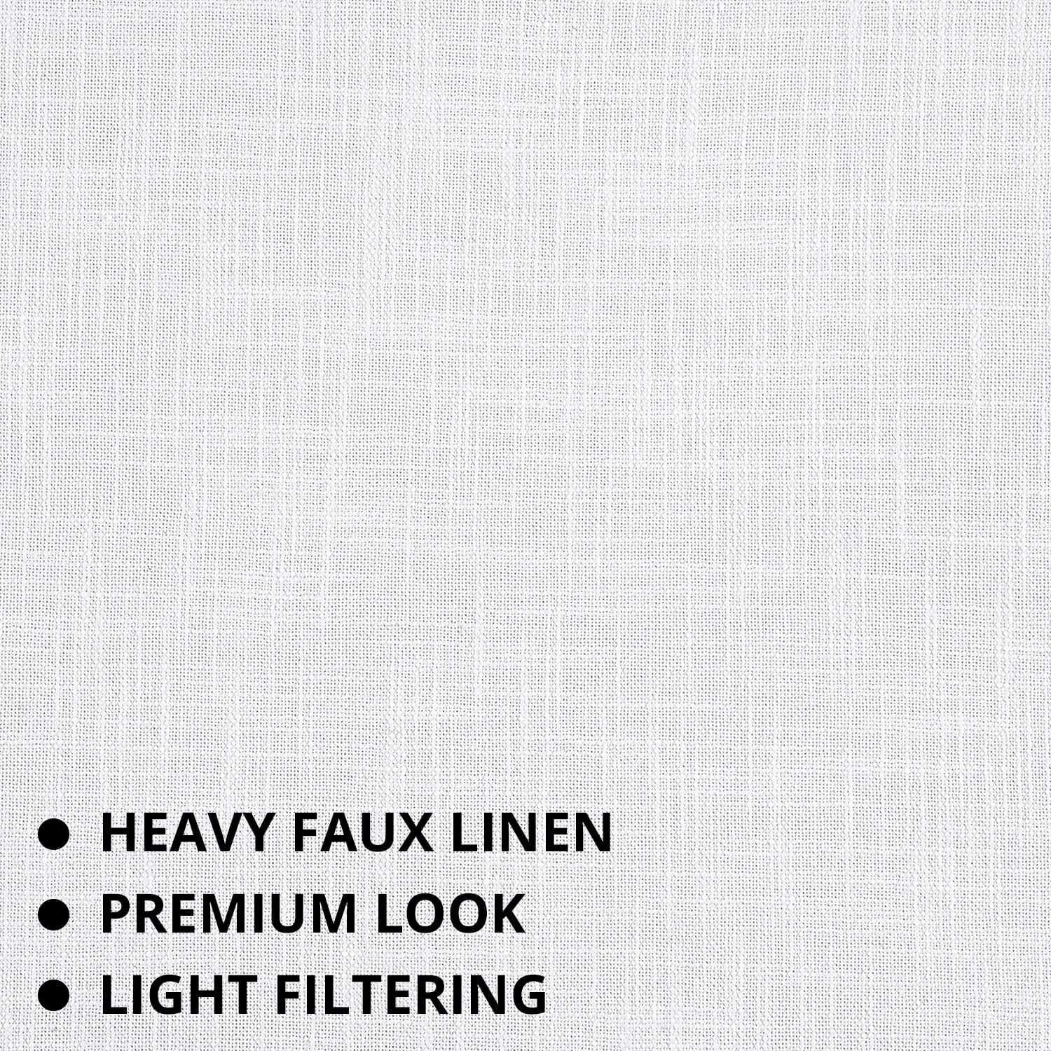 Rice White Heavy Faux Linen Curtain (1 Panel), Rice White, 50W X 108L