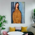 thumbnail image 6 of Amedeo Modigliani Print Painting Jeanne Hebuterne in A Yellow Jumper Canvas Art Poster and Wall Art Picture Print Modern Family bedroom Decor Posters 16x24inch(40x60cm), 6 of 6