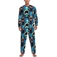 thumbnail image 1 of Pijamas de tiburón marino con estampado animal para hombre, conjuntos de pijamas encantadores de manga larga, dos piezas, ropa de dormir con patrón de otoño para el tiempo libre, regalo, 1 of 5