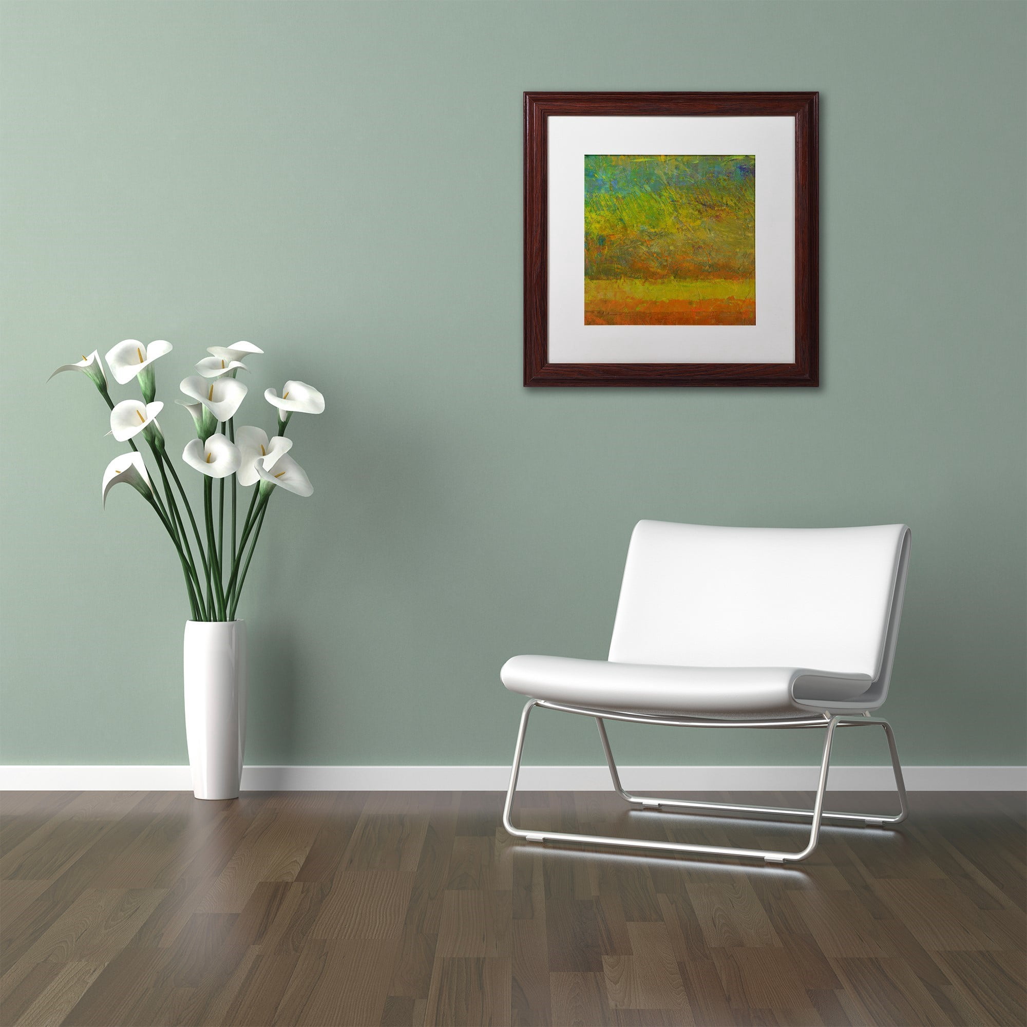 Trademark Fine Art "Golden Dawn" Canvas Art by Michelle Calkins, White Matte, Wood Frame
