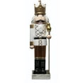 thumbnail image 6 of Fraser Hill Farm 48-In. Nutcracker Holding Staff MGO Figurine, Festive Indoor Christmas Holiday Decorations, White/Gold, FFMG048-0NC-GLD, 6 of 8