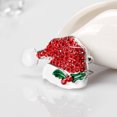 thumbnail image 3 of MasteelfCA 2Pcs Crystal Encrusted Santa Hat Brooch Stylish Creative Breastpin Cloth Accessory for Christmas Party, 3 of 7