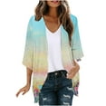 thumbnail image 3 of jsaierl Women Floral Print Lightweight Chiffon Kimono Cardigan Short Sleeve Loose Beach Wear Cover Up Blouse Top, 3 of 6