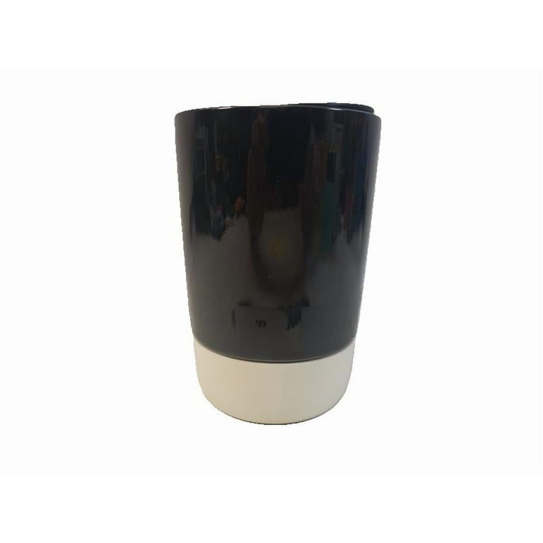 Starbucks Black with White Rubber Bottom Ceramic Coffee Mug with Lid 14 oz
