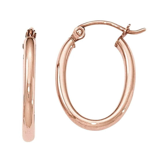 Primal Gold 14 Karat Rose Gold Oval Hoop Earrings