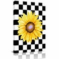 thumbnail image 2 of Canvas Wall Art Yellow Sunflower Canvas Art Print Fall Plant Black White Lattice Element Pictures Wall Decor for Living Room Bedroom Artwork Decorations Stretched Framed Ready to Hang 8"x12", 2 of 9