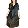 thumbnail image 2 of Sakmal Victorian Moomoo Nightgowns for Women Lace Night dress Black Short Sleeve Nightgowns, 2 of 4