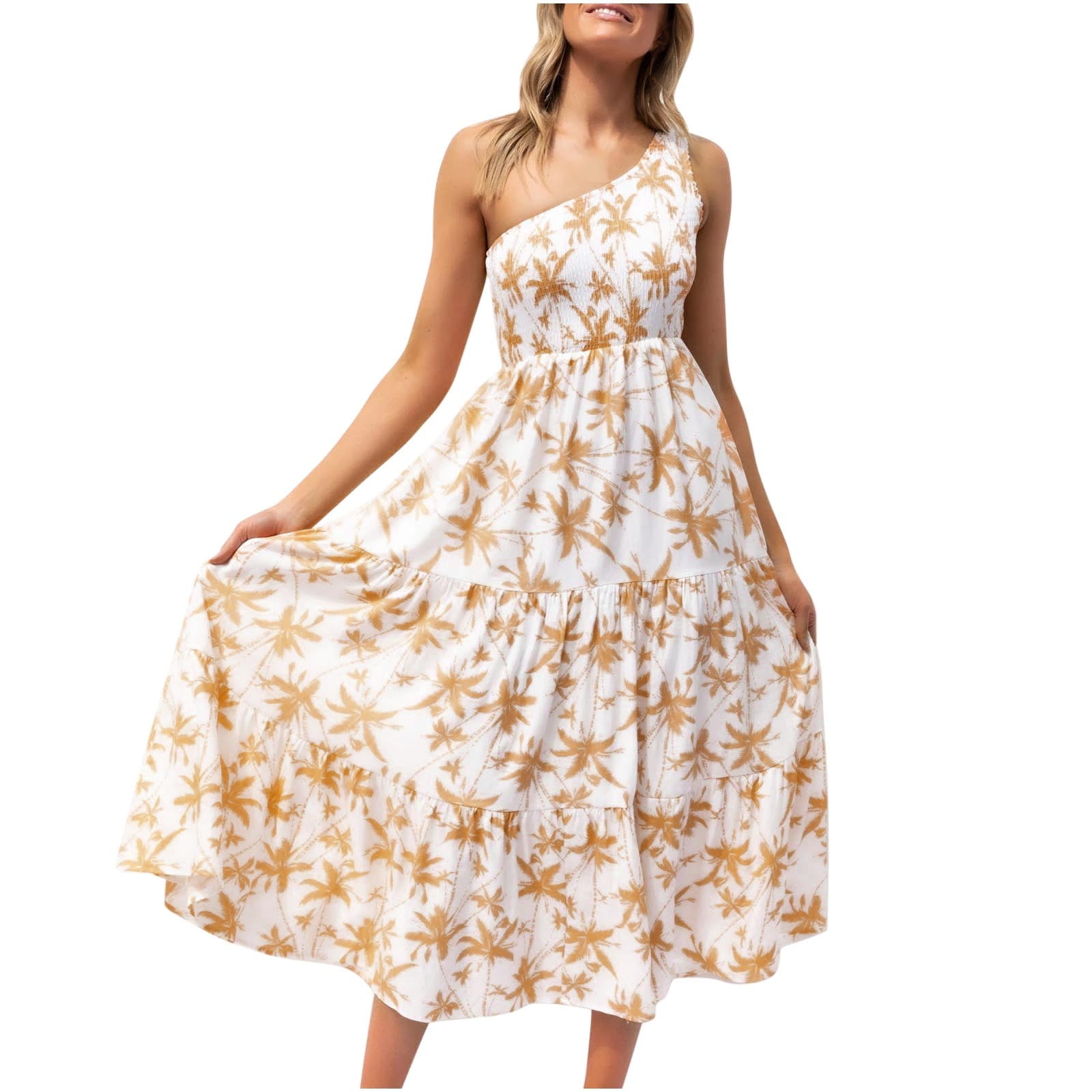 2Pcs Women Off Shoulder Boho Floral Long Maxi Dress Summer Party Split Sundress 
