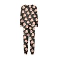 thumbnail image 6 of Wuceii Christmas Pajamas Family Matching Set - 2 piece Cute Black Santa Claus Print Long Sleeve Top & Pants Pajamas, Holiday Movie Night Loungewear Jumpsuit for Christmas Eve for M Pjs, 6 of 6