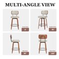 thumbnail image 6 of CRERIYO 360° Swivel Counter Height Bar Stool Set of 1, PU Leather Upholstered Bar Chair with Bentwood Legs and Backrest for Kitchen Island, Gray, 6 of 7