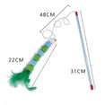 thumbnail image 3 of Yuehao Cat Feather Toys Interactive Cats, Cat Handheld Teaser Wand Toy and 1Pcs Replacement Feather with Bell for Kitty Kitten Scratching Exercise Indoor Green, 3 of 3
