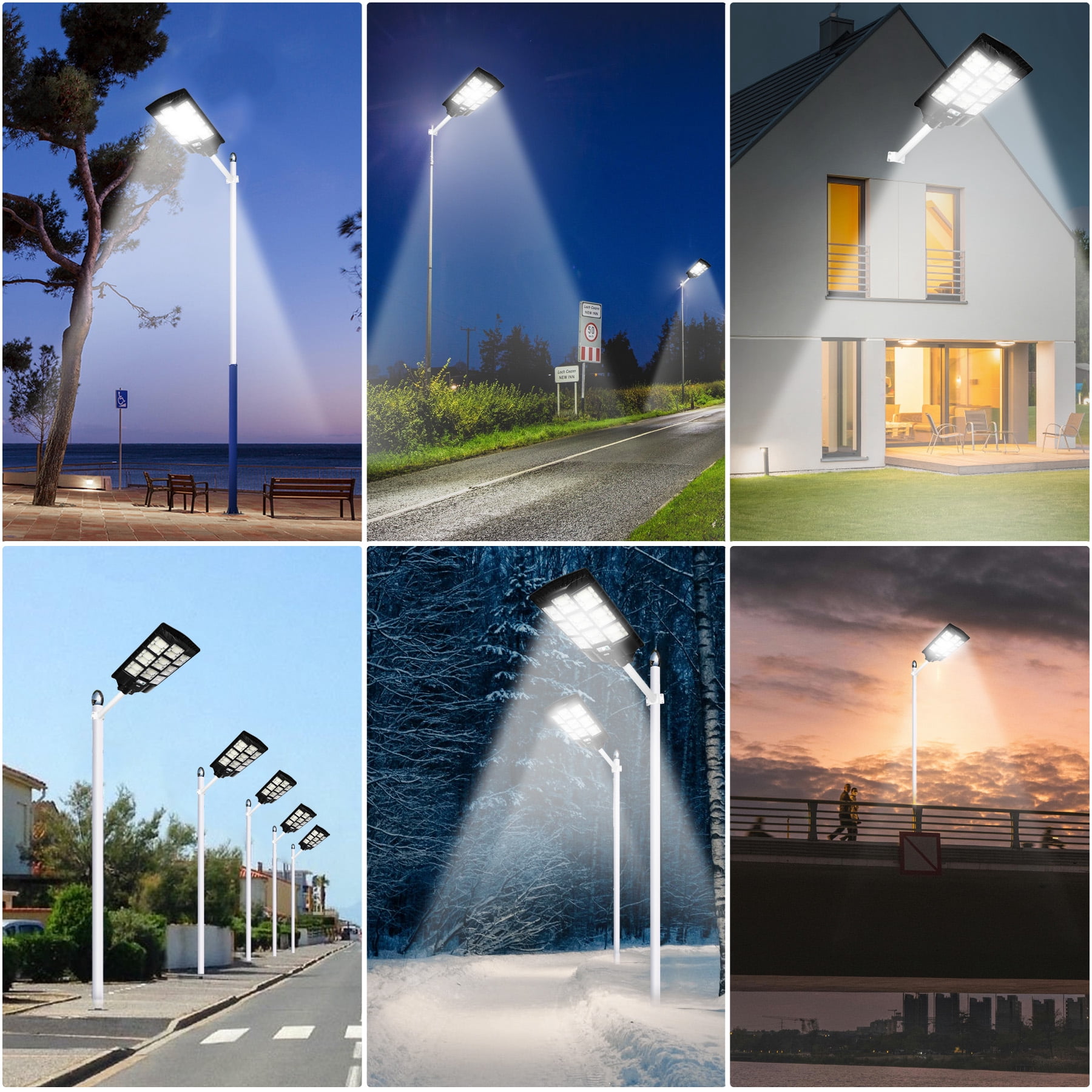 MUCH Solar Street Light, 7800W 3 Modes 8000000LM Dusk to Dawn Solar Lights Outdoor with Motion Sensor Remote Control Waterproof for Yard Parking Lot, Garage, Street, Road