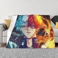 thumbnail image 2 of Anime Todoroki My Hero Academia Flannel Blanket Ultra-Soft Micro Fleece Throw Blanket For Bed Sofa Couch Car Office Unisex Adult Fuzzy Bed Blanket Cozy Kids Throw Blanket 50"x40", 2 of 7