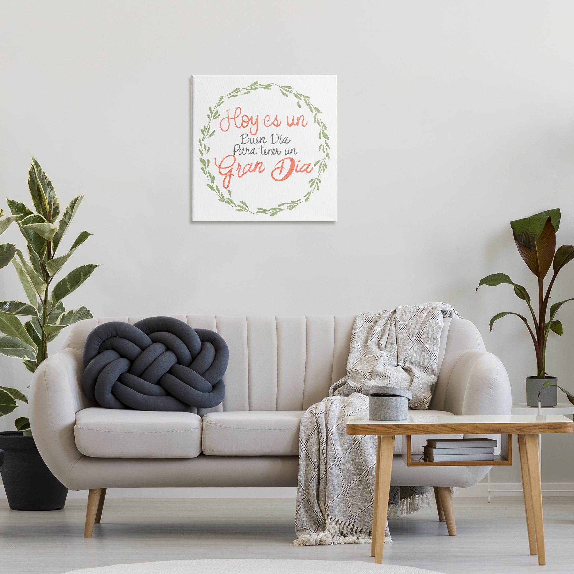 Stupell Industries Hoy es un Buen Día Inspirational Quotes & Sayings Painting Wrapped Canvas Art Print Wall Art, 24 x 24