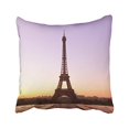thumbnail image 1 of RYLABLUE Charming Eiffel Tower Under The Sunset Decorative Pillowcases With Hidden Zipper Decor Cushion Covers Two Sides 18x18 inches, 1 of 1