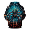 thumbnail image 3 of Rebaike Men's 3D Spider Web Hoodie Realistic Spider Pullover Sweatshirt Halloween Creepy Crawly Costume Top, 3 of 8