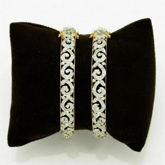 Beautiful Diamond Bangles 18K Yellow Gold 6.41 Ct (F-G,VS) Lab Grown Diamond