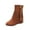 Brown, variant on Fesfesfes Womens Boots Ankle Fashion Solid Boots Pointed Tassels Flat Heel Boots Shoes 6(37)