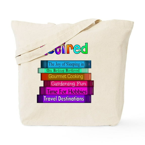 CafePress - Retired BOOK STACK Tote Bag - Unisex Canvas Tote Bag, Beige, 1-Piece