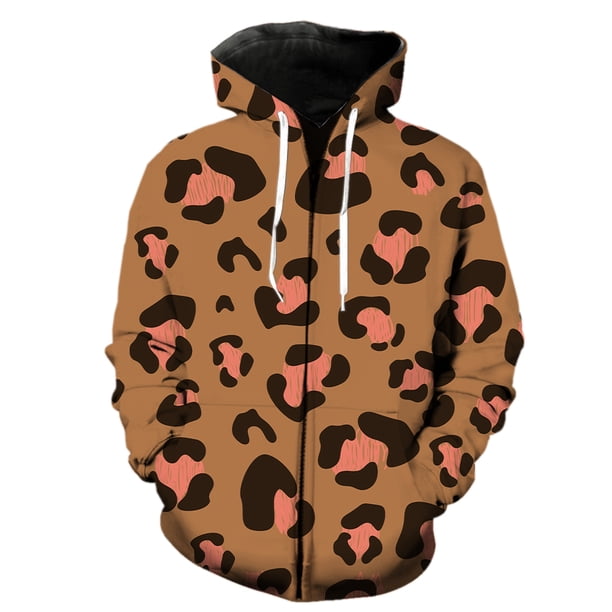 Sudadera con capucha y cremallera para hombre, con textura de piel de animal, divertida, informal, con estampado 3D, gran oferta 2024, ropa de calle de manga larga de gran tamaño, primavera y otoño.
