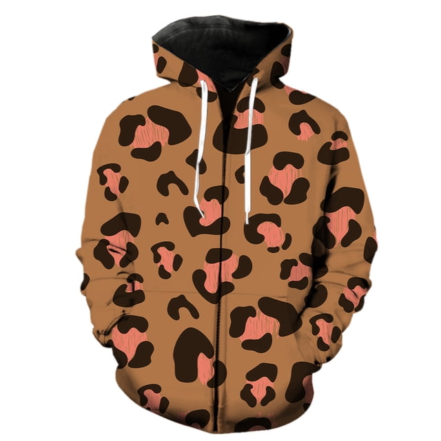 Sudadera con capucha y cremallera para hombre, con textura de piel de animal, estilo informal, de manga larga, estilo urbano, de gran tamaño, estilo hip hop, unisex, gran oferta 2024, con estampado 3D