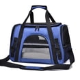 thumbnail image 1 of Bolsa de transporte para mascotas con correa para el hombro y tapete extraíble, portátil, de malla ventilada, para gatos, bolsa de viaje para perros Azul, 1 of 10
