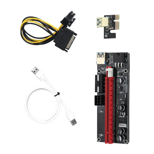 Seitruly Cable extensor PCI-E, placa de alimentación, USB 3,0, 1X a 16X, condensadores, tarjeta de línea, adaptador portátil de vídeo para ordenador, Electrónica miscelánea Blanco NO3