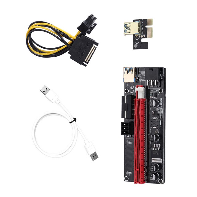 Seitruly Cable extensor PCI-E, placa de alimentación, USB 3,0, 1X a 16X, condensadores, tarjeta de línea, adaptador portátil de vídeo para ordenador, Electrónica miscelánea Blanco NO3