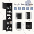 thumbnail image 3 of EUROCO 66.9" H Tall Corner Cabinet,Multi-Functional Corner Cabinet Tall Bathroom Storage Cabinet with Two Doors and Adjustable Shelves,Open Shelf,Space-Saving Design,Black, 3 of 7