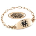 thumbnail image 1 of MedicEngraved Rose Gold Stainless Steel Custom Medical Alert Bracelet - 4mm Paperclip Link, 1 of 7