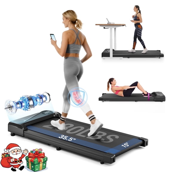 COFUNOK Walking Pad,Portable Walking Pad Treadmill for Home/Office,3.0HP Brushless Motor Under Desk Treadmill with LED&Mobile casters,280lbs Weight Capacity
