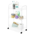 thumbnail image 3 of Whitmor 3-Tier Slim Wire Rolling Cart - White, 3 of 5