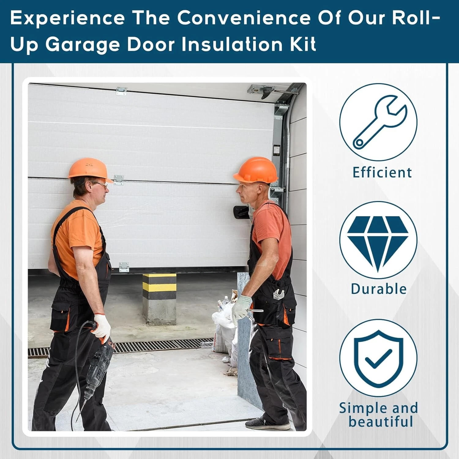 Roll Up Garage Door Insulation Kit FOR WAREHOUSE STORAGE COMMERCIAL DOORS: 8x7