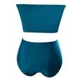 thumbnail image 3 of Swimsuit for Women Push Up Bikini Top Tummy Control Bathing Suit High Cut Mid Rise Sporty Swimwear, 3 of 4