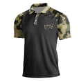 thumbnail image 3 of Havenx Men's 250 Anniversary Usa Shirt American Flag Print Camouflage Polo Shirts Short Sleeve Button Front Collar Polo T-Shirt Lapel 250 Years Of Freedom Patriotic Fashion Causal Tee,Multicolor 5XL, 3 of 4