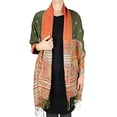thumbnail image 1 of Peach Couture Ethnic Design Tribal Border Reversible Bohemian Pashmina Shawl, 1 of 1