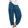 thumbnail image 2 of Blue Women Wide Leg Pants, Pleated Trousers For Women, Womens Pants, Pants For Women, Trousers Pants For Women, Women's Solid Color Daily Commuting Fashion Casual Radish Pants, 2 of 5