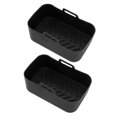 thumbnail image 3 of Lot de 2 paniers rectangulaires en silicone pour friteuse Ninja DZ201 Foodi 8QT Noir, 3 of 14