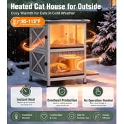 Aivituvin Heated Outdoor Cat House for Winter, Insulated Cat House for Outdoor Indoor, Weatherproof Cat Shelter with Warm Liner for Feral & Stray Cats