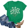 thumbnail image 5 of Jienlioq Hauts d'Été pour Femmes T-shirt Imprimé Col Rond Manches Courtes Vert TG, 5 of 5