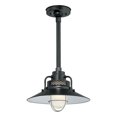 thumbnail image 3 of RRRS14-SB-Millennium Lighting-R Series - 1 Light Stem Hung Railroad Shade-9.5 Inch Tall and 14 Inch Wide-Satin Black Finish, 3 of 7