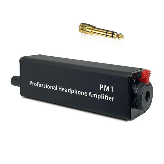 Acahhotxx Headset Adapter, Portable Headphone Amplifier With Double 6.35mm/3.5MM Inputs,Rechargeable 3.5mm Monitors Amplifier for In Ear