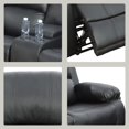 thumbnail image 2 of LIFESTYLE Sectional Recliner Sofa Set Bonded Leather 2 PCS Motion Sofa Loveseat Recliner Couch Manual Reclining Chair with Drop Down Table & Central Console for Living Room (Black), 2 of 5
