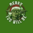 thumbnail image 2 of Men's Star Wars Christmas Yoda Merry You Will Be  Graphic Tee Kelly Green 2X Large, 2 of 5