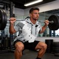 thumbnail image 5 of OIOLOYJM Mens Hoodies Sun Protection Lightweight Camo Short Sleeve Hooded Shirts Rash Guard Quick Dry Swim Casual Tees White L, 5 of 5