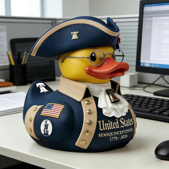 American Independence 250th Anniversary Duck Figurine Patriotic Resin Veteran Duck Statue for 4th of July Independence Day Celebration