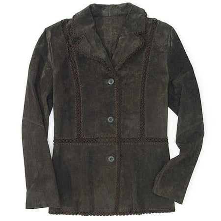 Women's Suede Crochet Blazer