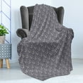 thumbnail image 4 of Victorian Soft Flannel Fleece Throw Blanket, Ornamental Autumn Garden Inspiration with Blossoms Curly Motif, Cozy Plush for Indoor and Outdoor Use, 50" x 60", Dimgrey Black Beige, by Ambesonne, 4 of 5
